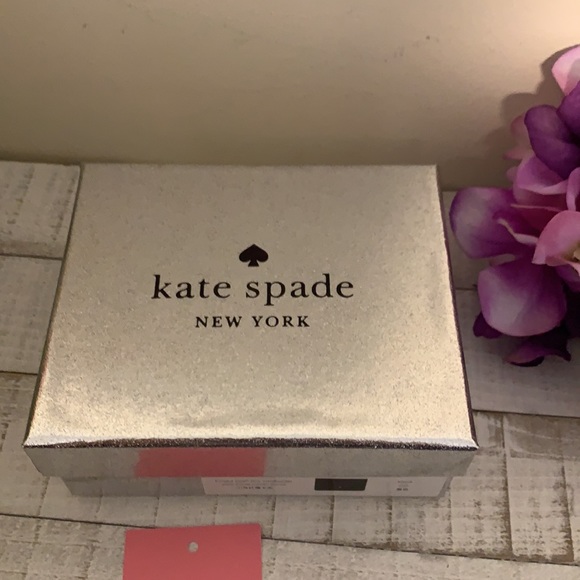 Nwt kate spade boxed shimmy glitter fabric card holder - Picture 6 of 8